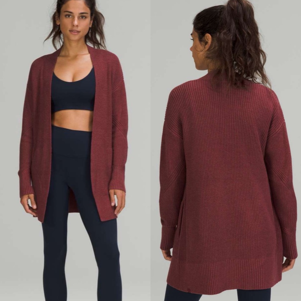 Lululemon Cashlu Knit Cardigan Sweater Sz M/L